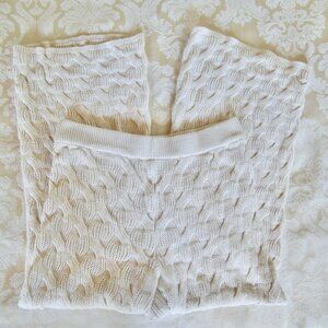 Rachel Comey Cream Cable Knit Wide Leg Palazzo Pants L